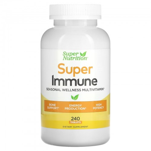 Super Nutrition, Super Immune, мультивитаминный комплекс с глутатионом для укрепления иммунитета, 240 таблеток Super Nutrition, Super Immune, мультивитаминный комплекс с глутатионом для укрепления иммунитета, 240 таблеток